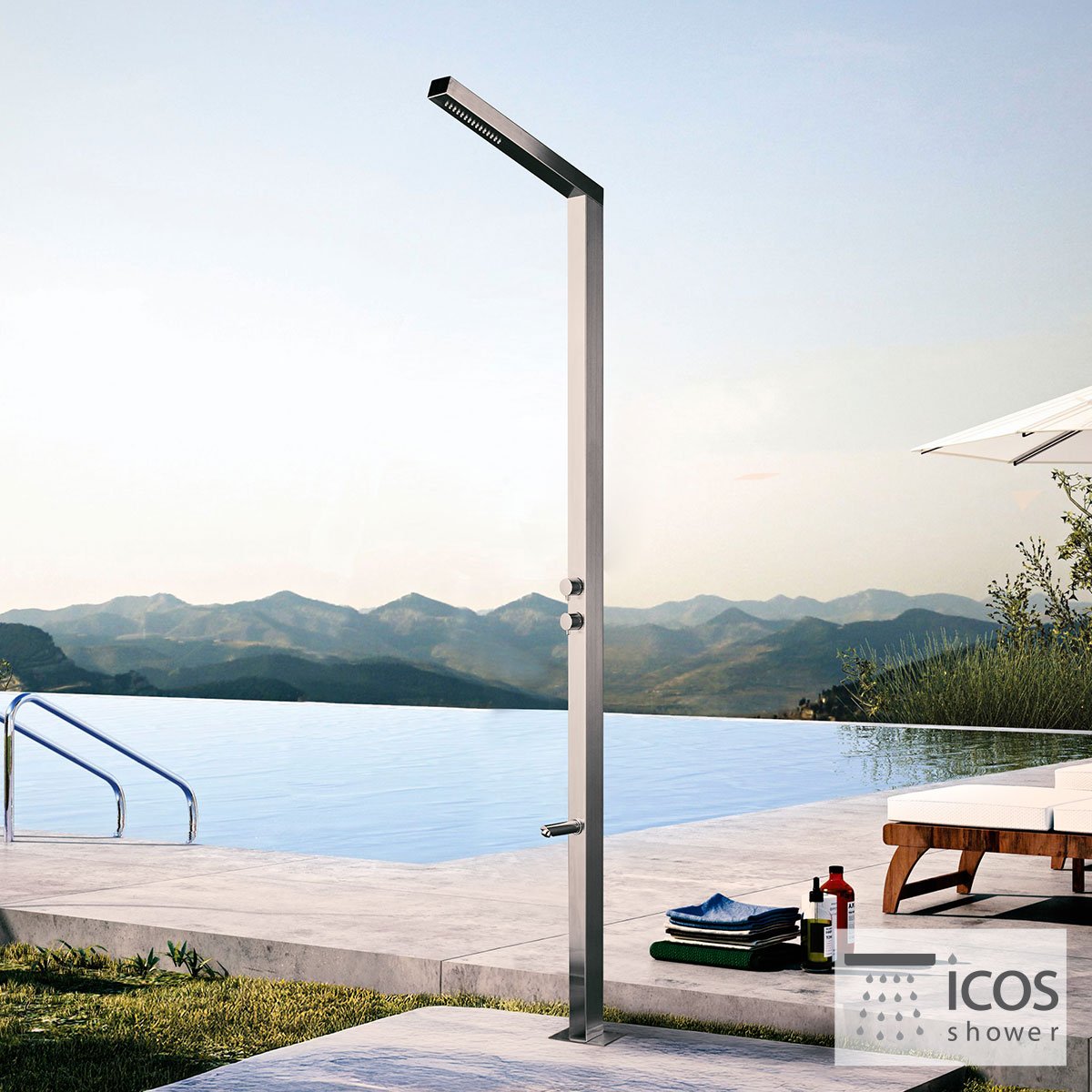 64e096ac-5014-474d-b31d-4dc3a5f37a3e ΣΤΗΛΗ ΝΤΟΥΖ TERA ICOS ΕΠΙΔΑΠΕΔΙΑ ΥΨΟΣ 210 εκ. INOX - Image 1